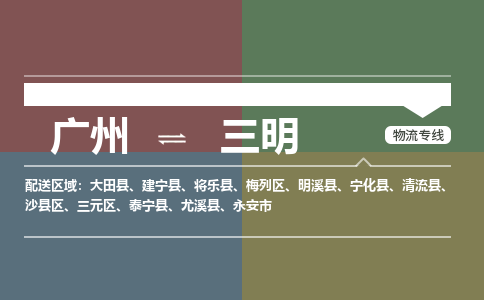 广州到三明电商物流配送-广州到三明物流招标专线-代发快递城市配送等服务